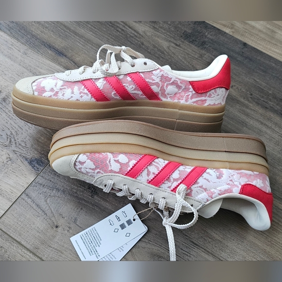 Adidas Gazelle Bold Red and White Sneakers - Picture 5 of 17